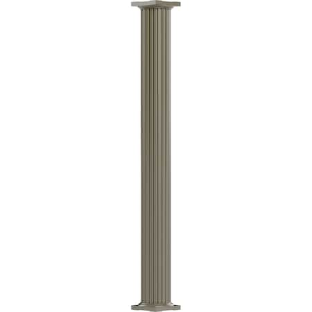 Ekena Millwork 12" x 10' Endura-Aluminum Column, Round Shaft (For Post Wrap Installation), Non-Tapered, FLuted EA1210RNFSDTUTU